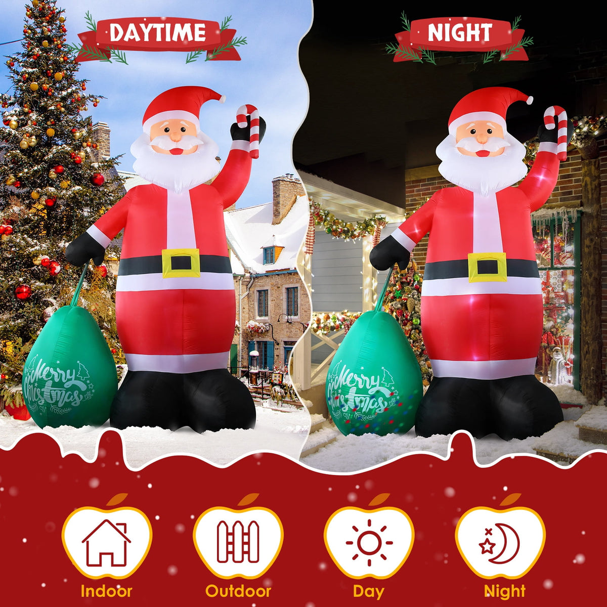 Ktaxon 14Ft Christmas Inflatable Decorations Santa Claus Decoration, Blow up Santa Decor