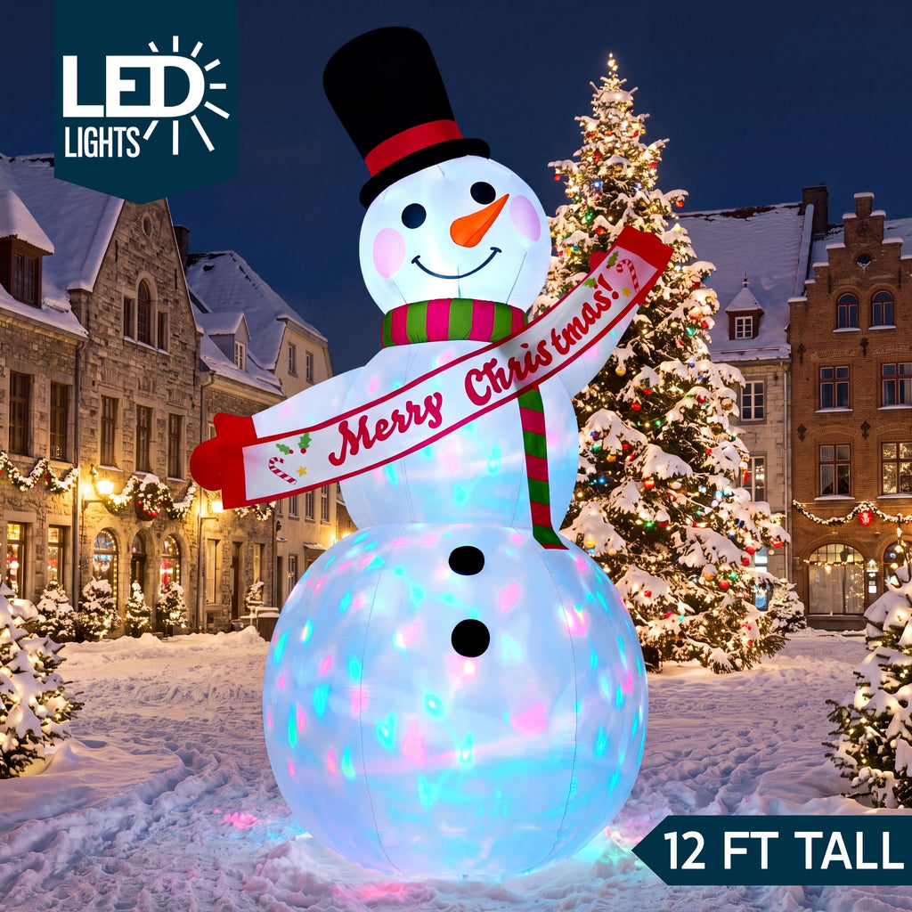 Joyfy 6 FT Christmas Inflatables Snowman Outdoor Decorations,Snowman Christmas Blow Ups Yard Christmas with Built-in LEDs for Holiday Party Garden Lawn Decor
