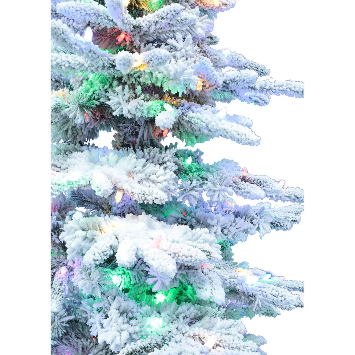 Fraser Hill Farm 10-Ft. Flocked Pine Valley Christmas Tree with Dual Multicolor & Warm White LED Lights and Remote, FFPV010-6SN