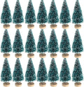48 Pcs Mini Christmas Trees, Artificial Sisal Mini Pine, Blue Green