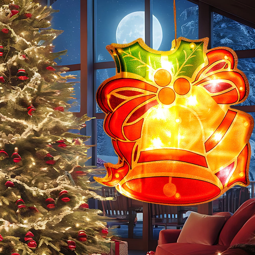 RXIRUCGD Christmas Window Hanging Lights Decorations, Christmas Window Lights with Suction Cup, Battery Operated Hanging Christmas Window Lights Indoor for Xmas Tree Fireplace Door Window Decor