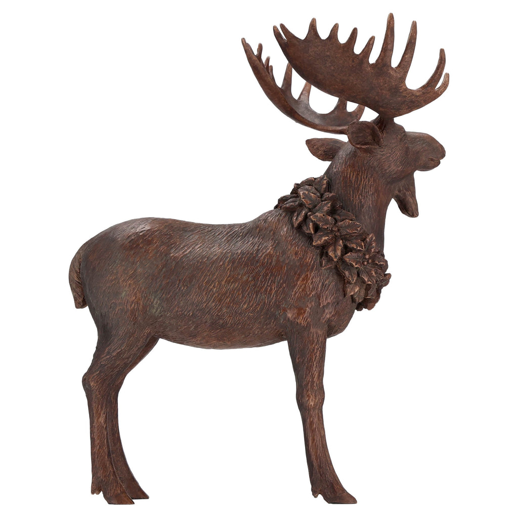 Resin Standing Moose Christmas Decoration, Brown, 13.5", by Holiday Time