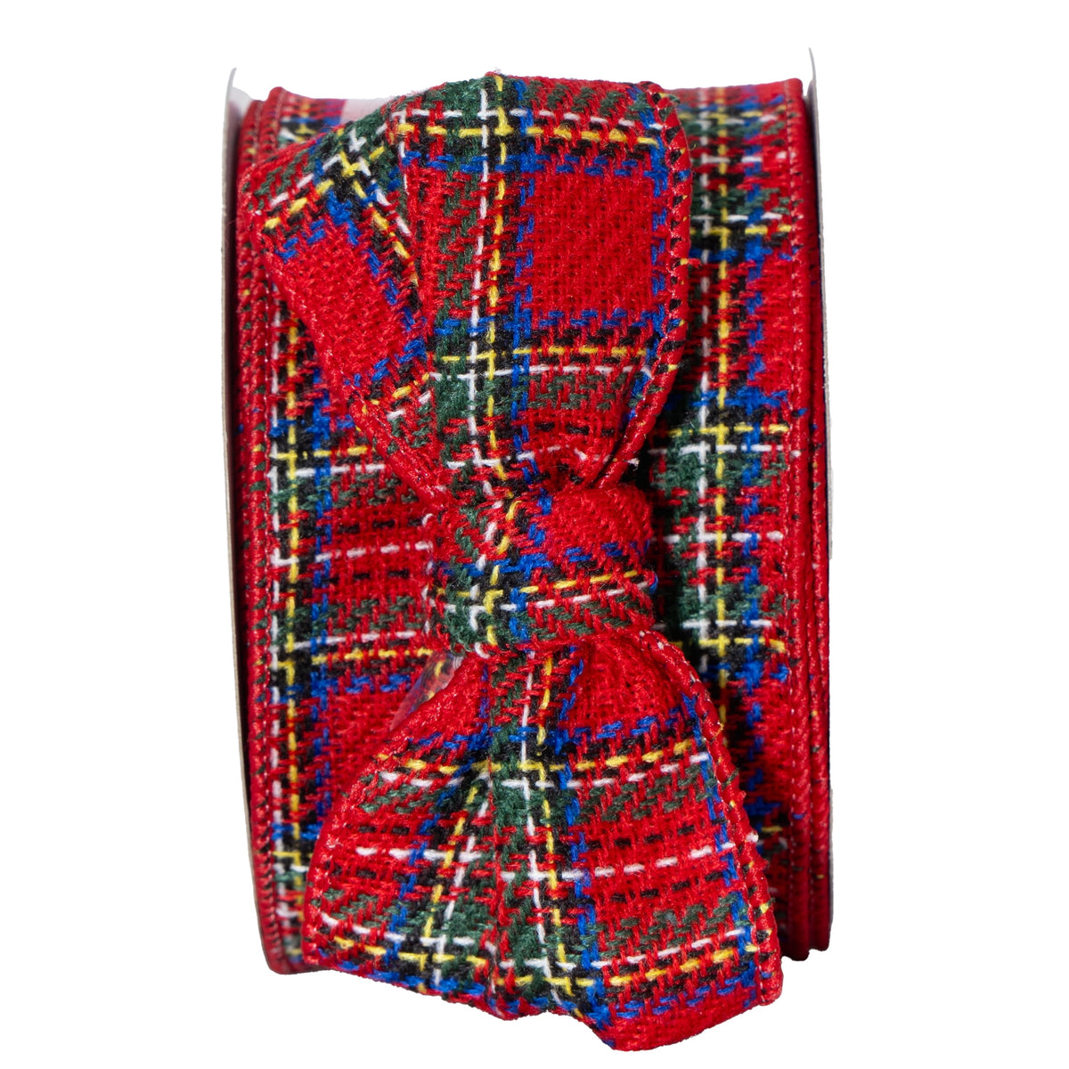 My Texas House Red Plaid Christmas Ribbon, 2.5" x 15'