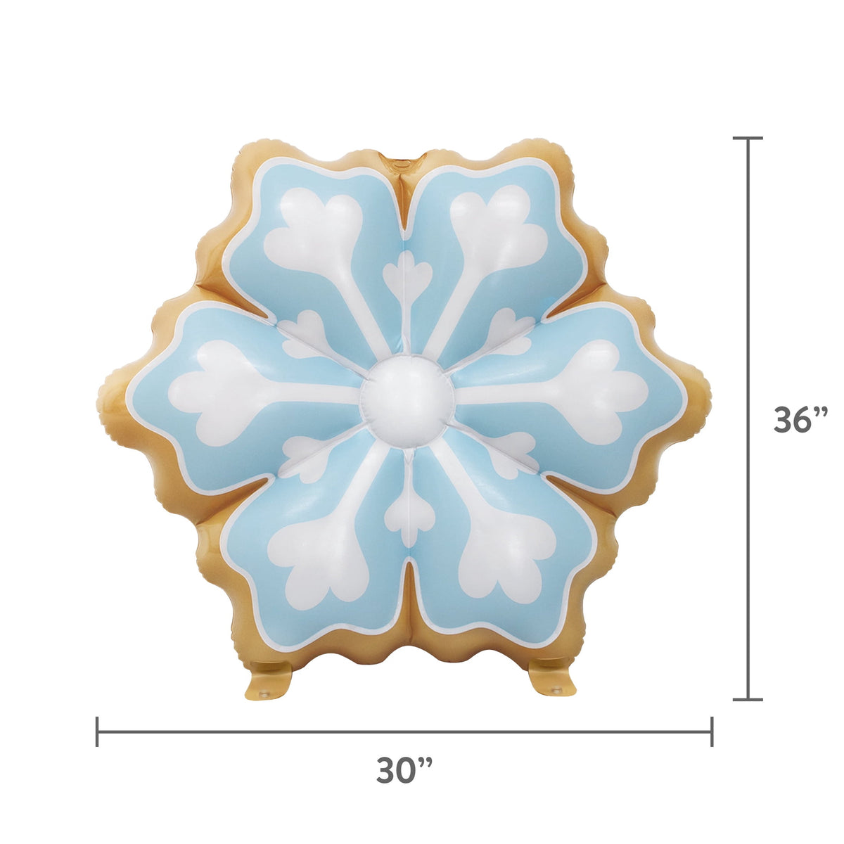 Brown and Blue Blow-Up Snowflake Gingerbread Cookie Christmas Yard Inflatable, 3', by Holiday Time