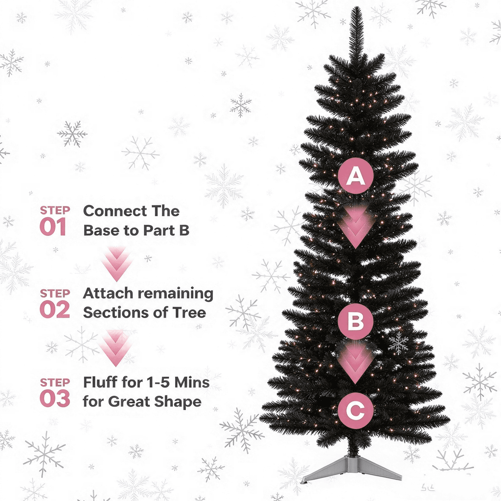 Cowin 4ft Artificial Christmas Tree,Pre-lit Tinsel Pine Spruce Tree, Small Xmas Tree for Home, Office and Party,White