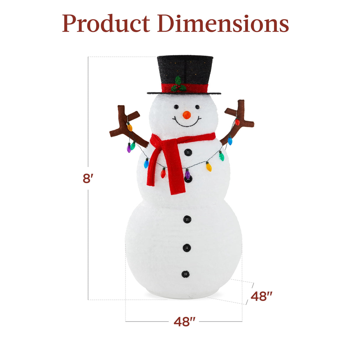 Best Choice Products 3ft Lighted Pop-Up Snowman, Outdoor Christmas Holiday Decoration w/ 100 LED Lights, Hat , Scarf