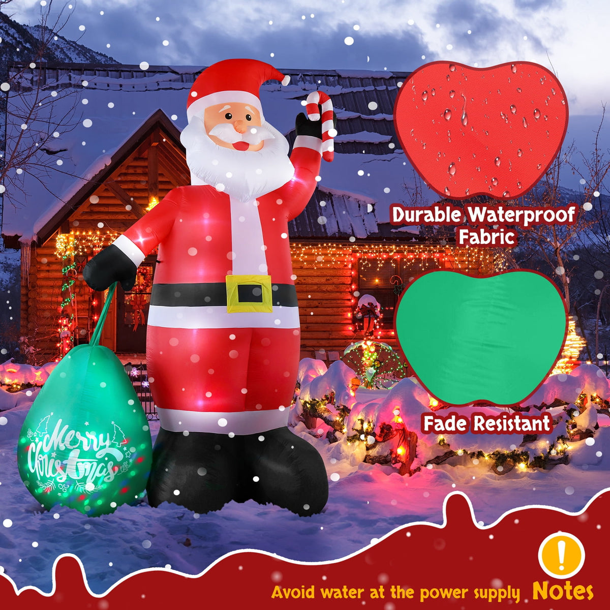 Ktaxon 14Ft Christmas Inflatable Decorations Santa Claus Decoration, Blow up Santa Decor