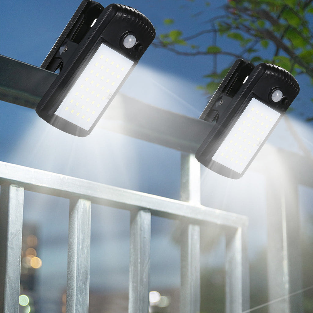 Gnmfd Solar Clip Lights Outdoor Motion Sensor LED Solar Security Lights Wireless IP65 Garden, Fence, Patio, Porch, Yard, Pathway, Energy Saving Auto On Off Lighting