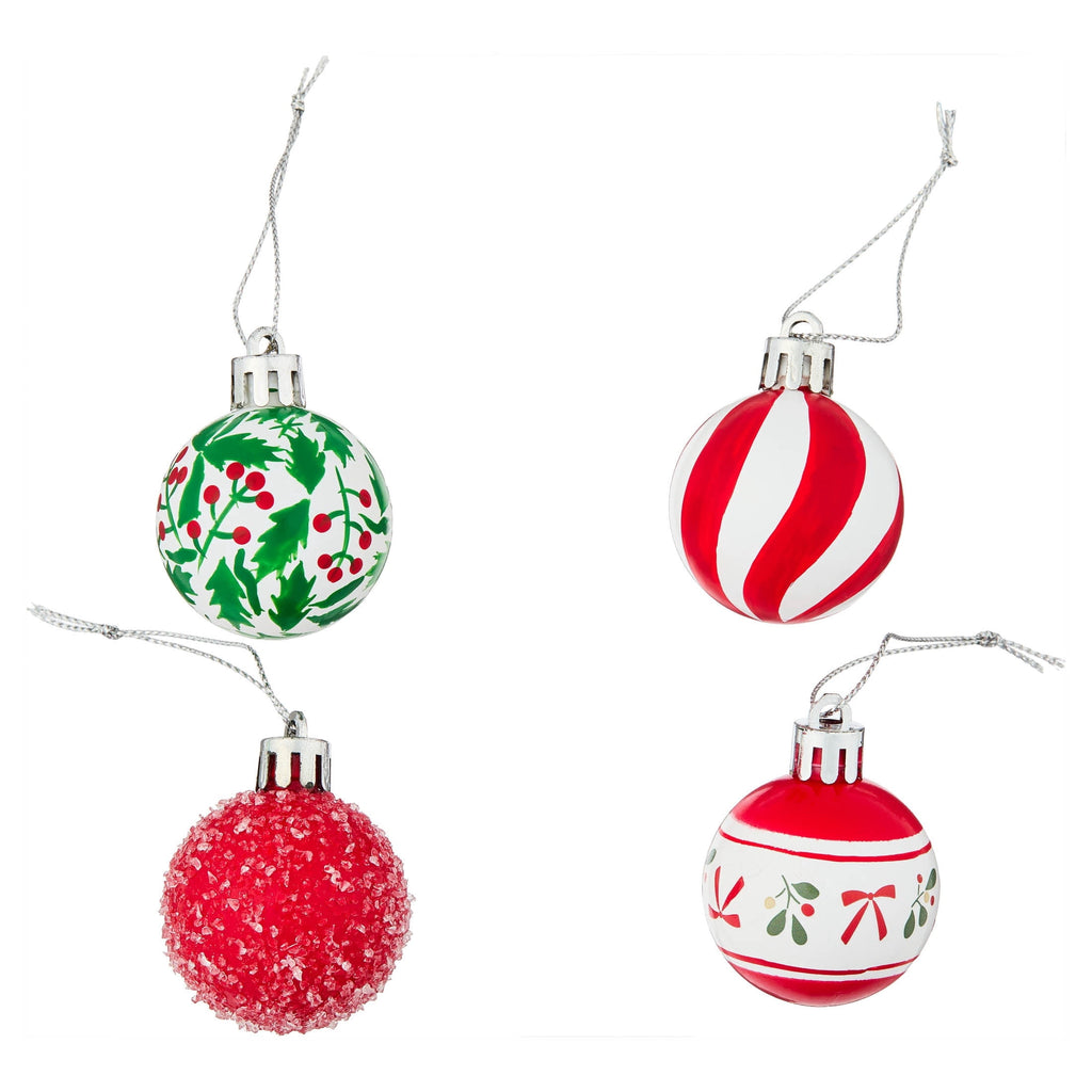 12-Count Red/Green/White Ball Mini Christmas Ornaments, 1.8", by Holiday Time