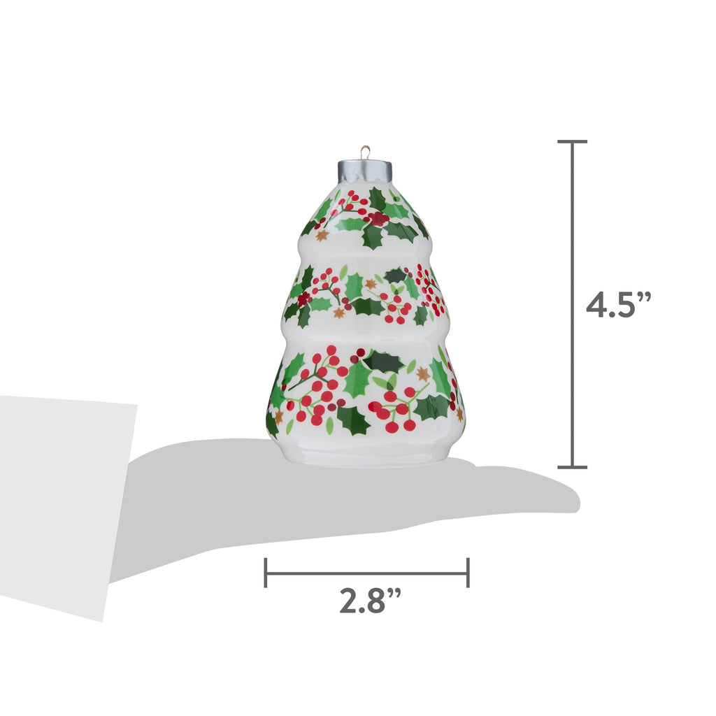 Red/Green/White Mini Ceramic Tree Christmas Ornament, 4.5", by Holiday Time