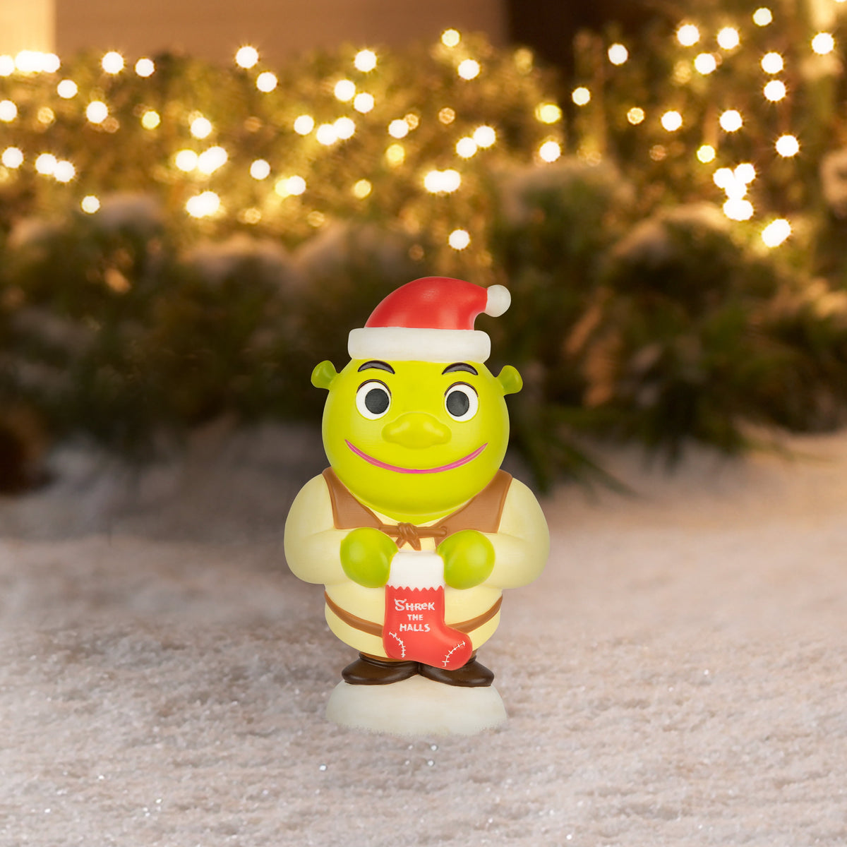 Christmas Lighted Outdoor Decor for Garden & Patio Blow Mold Shrek with Stocking Universal 12 in