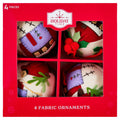 4-Count Multicolor Fabric Cardinal Ball Christmas Ornaments, 4.75", by Holiday Time