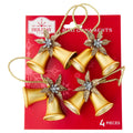 4-Count Gold Double Bell Mini Christmas Ornaments, 4", by Holiday Time