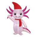 Pink and Red Axolotl Christmas Yard Inflatable, 4', by Holiday Time