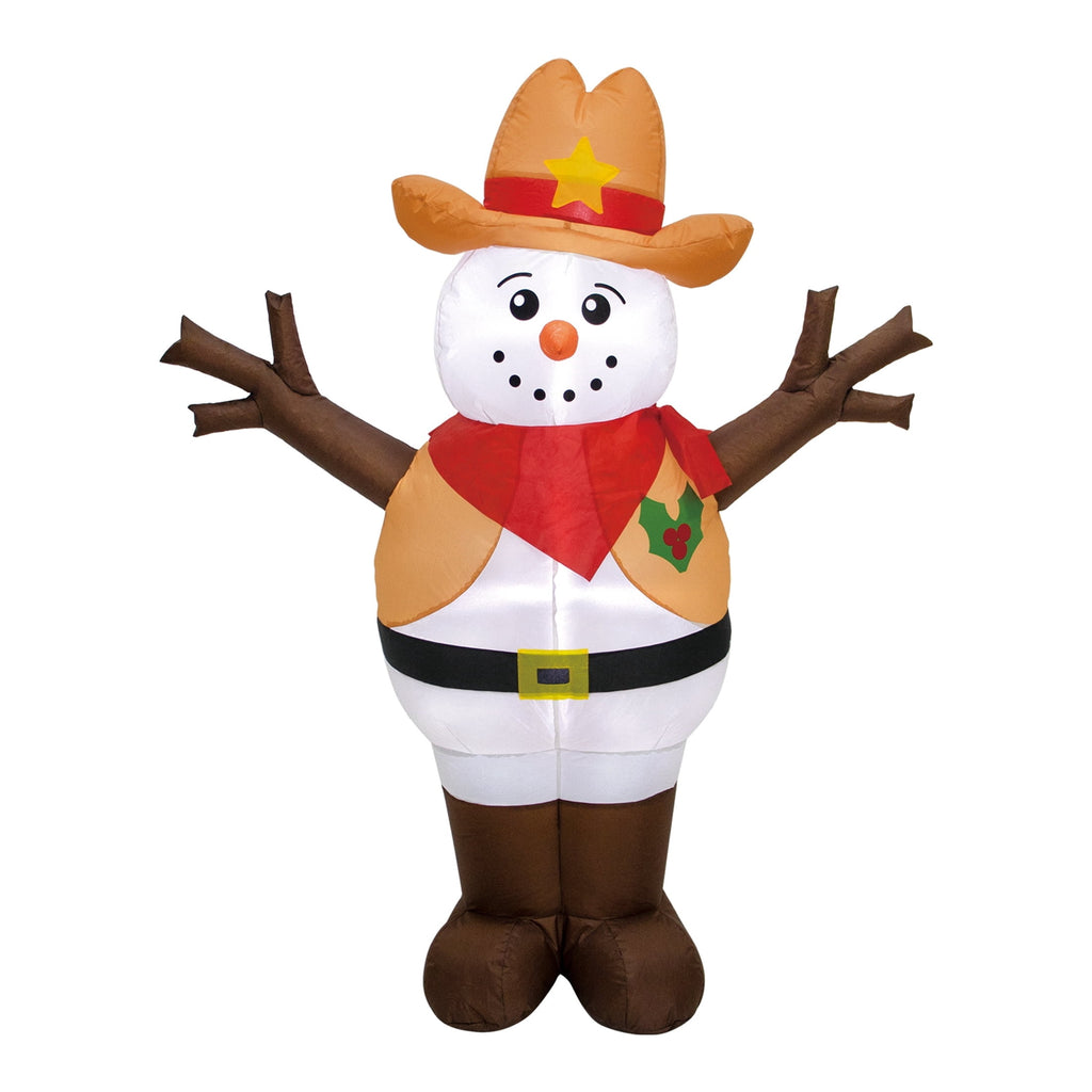 Multicolor Sheriff Snowman Christmas Yard Inflatable, 4', by Holiday Time