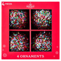 4-Count Multicolor Sequin Ball Christmas Ornaments, 4.3", by Holiday Time