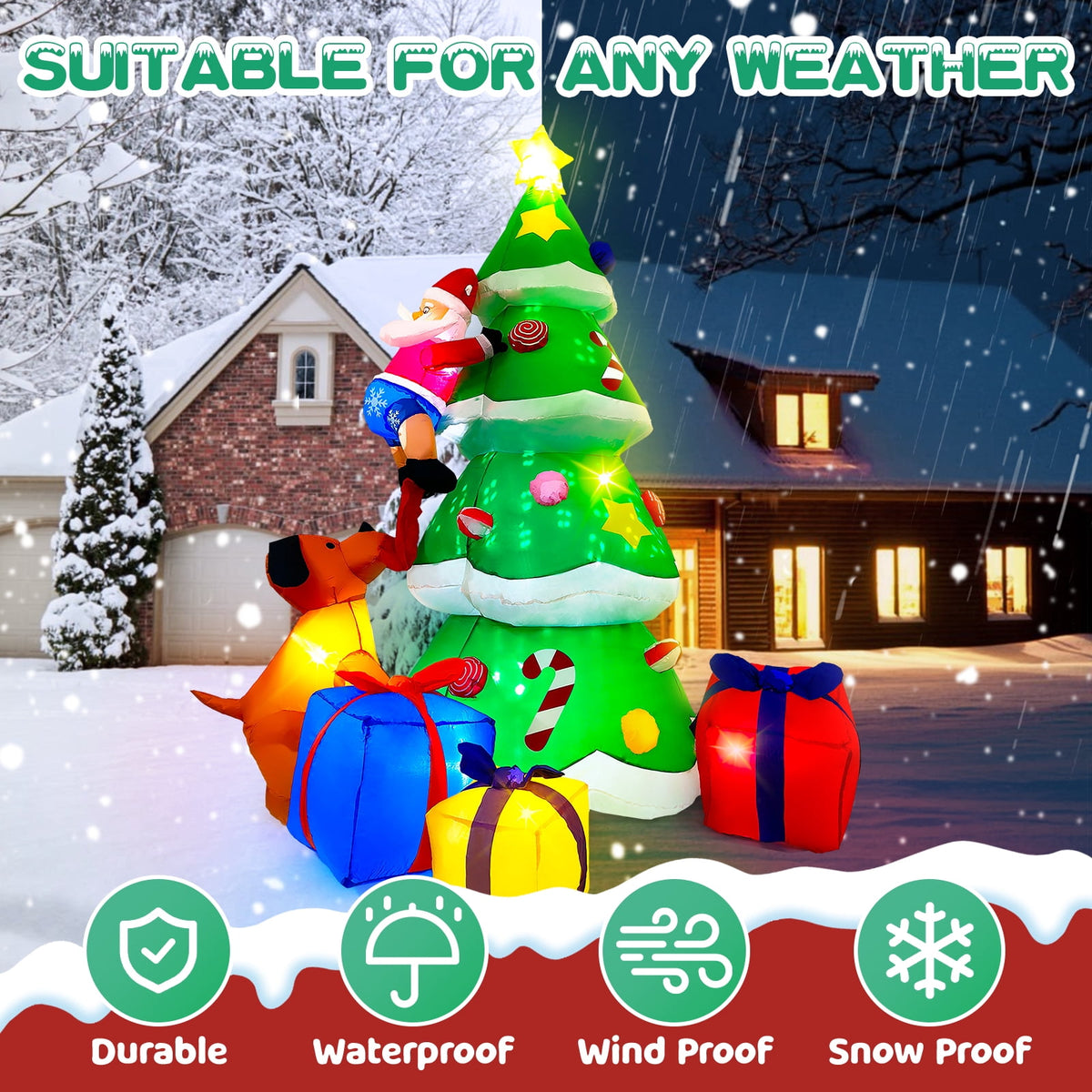 Wondiair 12FT Christmas Inflatable Nativity Scene with LED Lights for Outdoor Yard and Church Decor