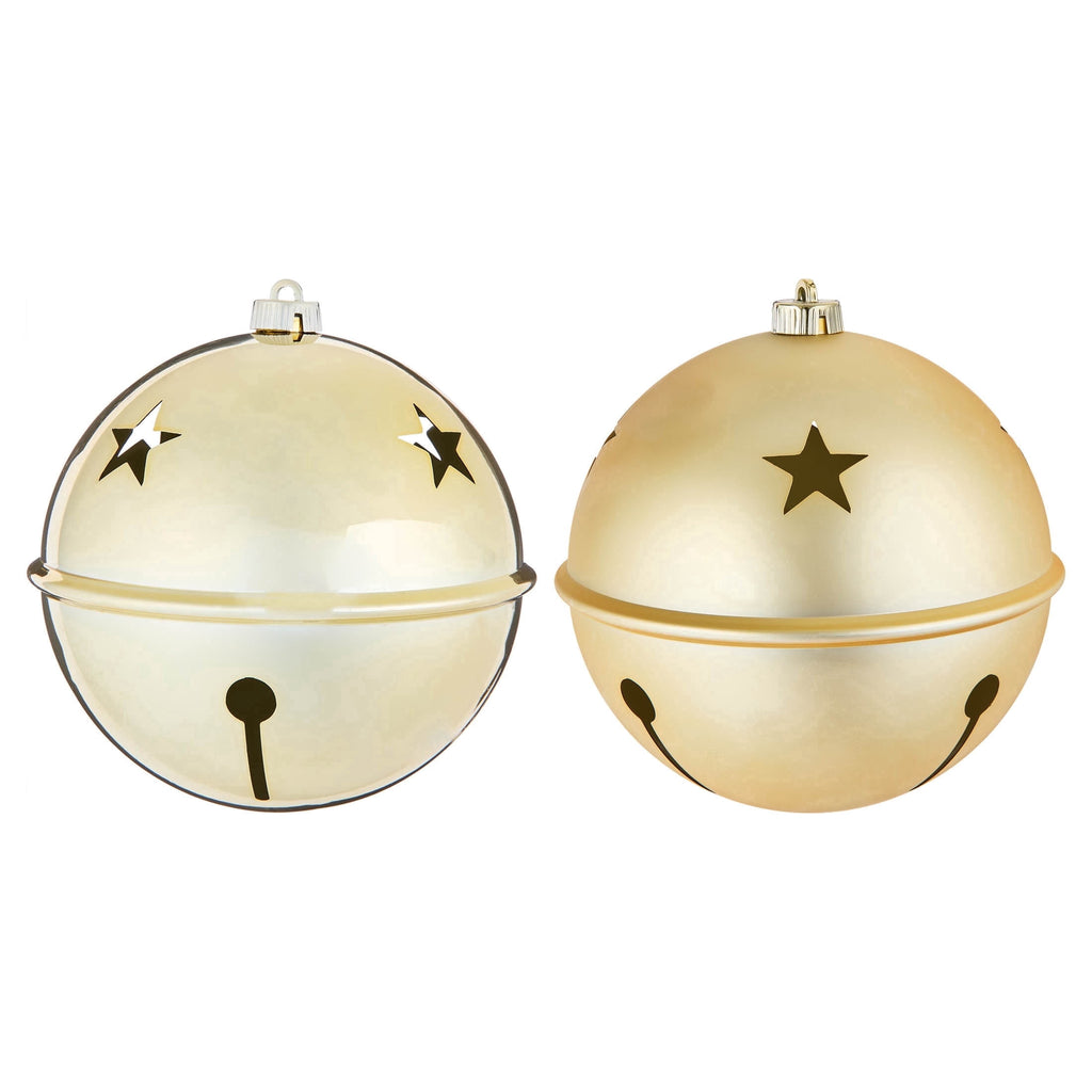 2-Count Silver Jumbo Bell Shatterproof Christmas Ornaments, 8", by Holiday Time