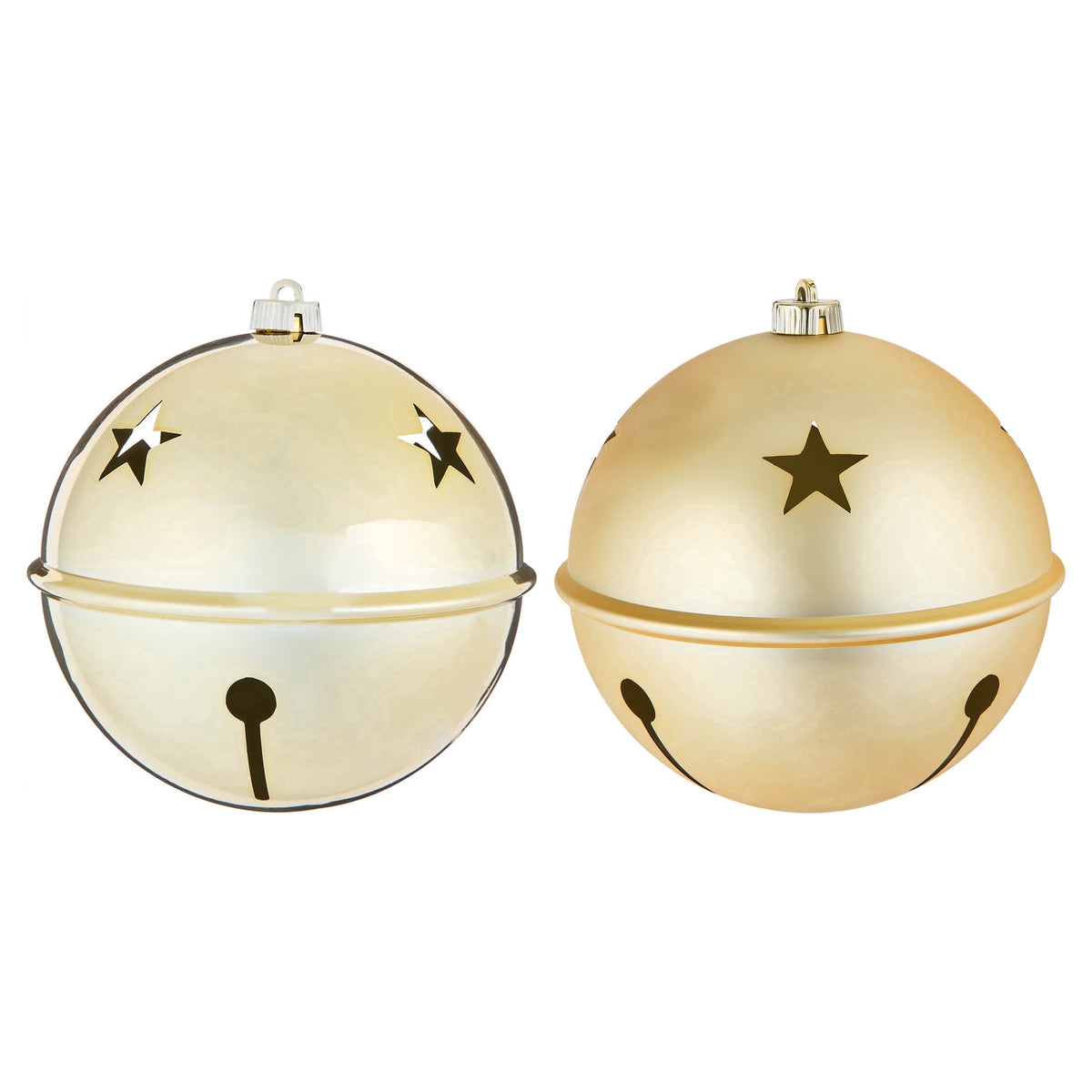 2-Count Silver Jumbo Bell Shatterproof Christmas Ornaments, 8", by Holiday Time