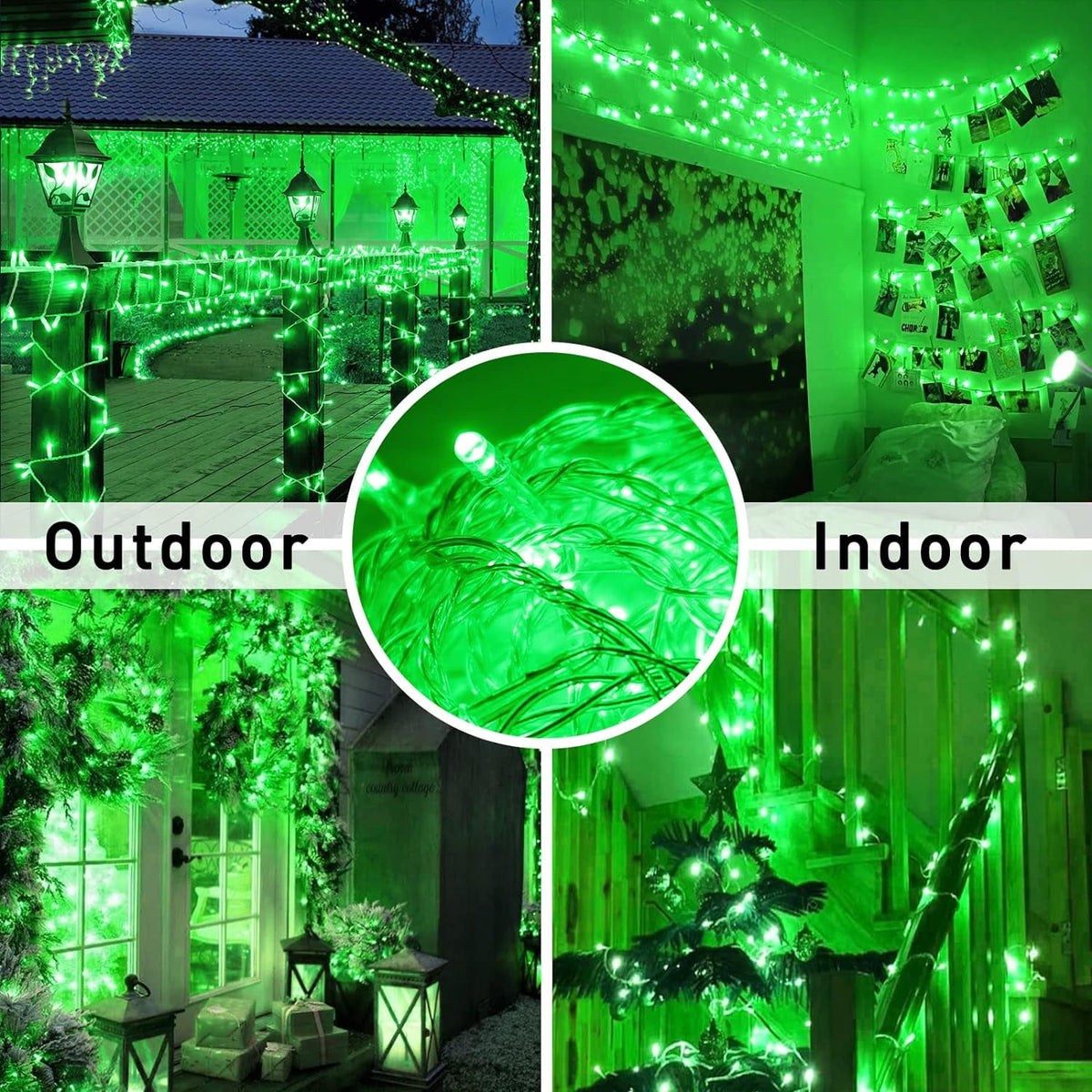 33ft 100 LED Christmas String Lights, 8 Modes Twinkle Fairy Lights Main Plug in, Waterproof Connectable Decorative Light for Wedding Party Christmas Tree Halloween, Blue