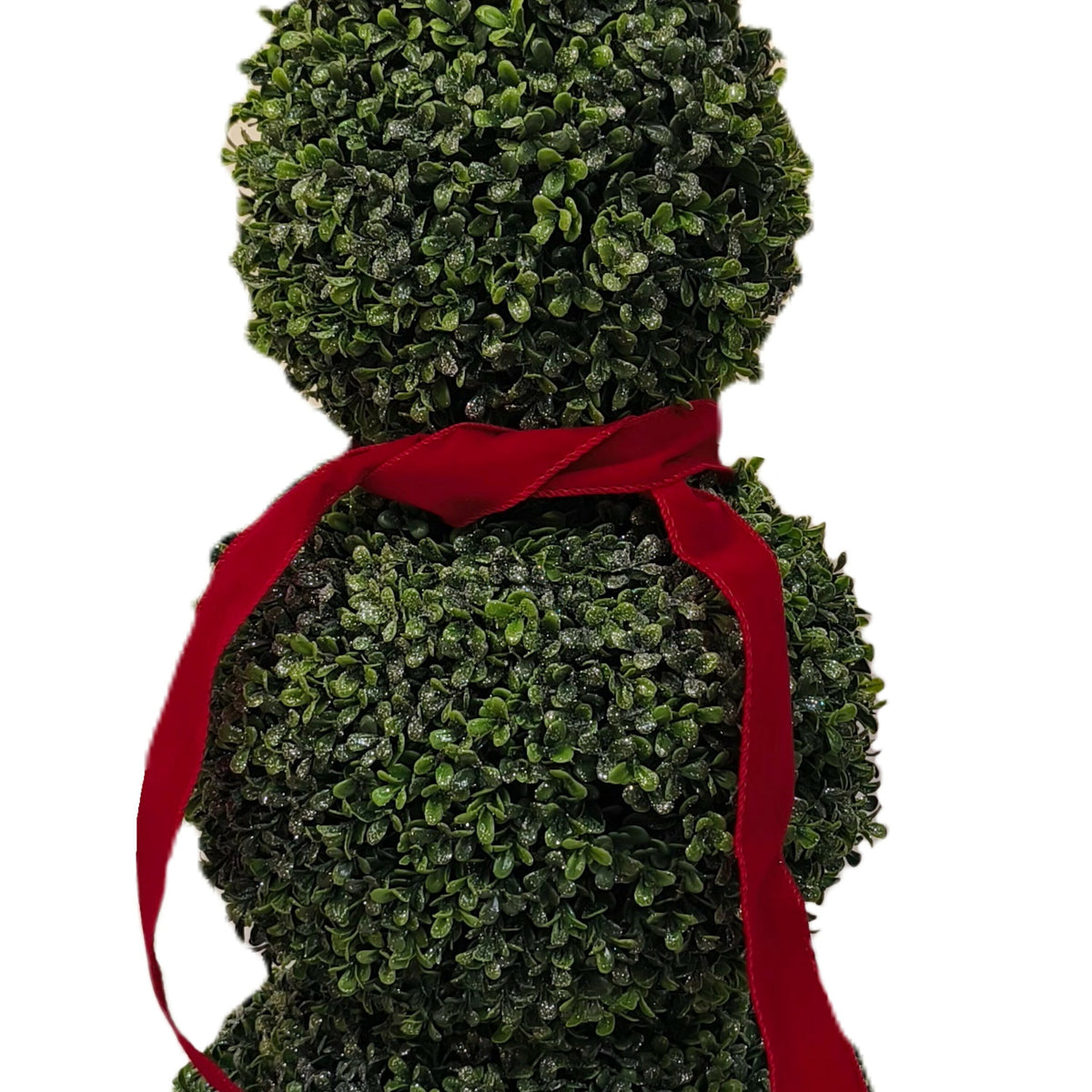 Boxwood Snowman Topiary Christmas Decoration, 32" Christmas Snowman Topiary, Topiary Snowman With Top Hat & Red Scarf Indoor Outdoor Holiday Decoration For Porch Yard Home Xmas