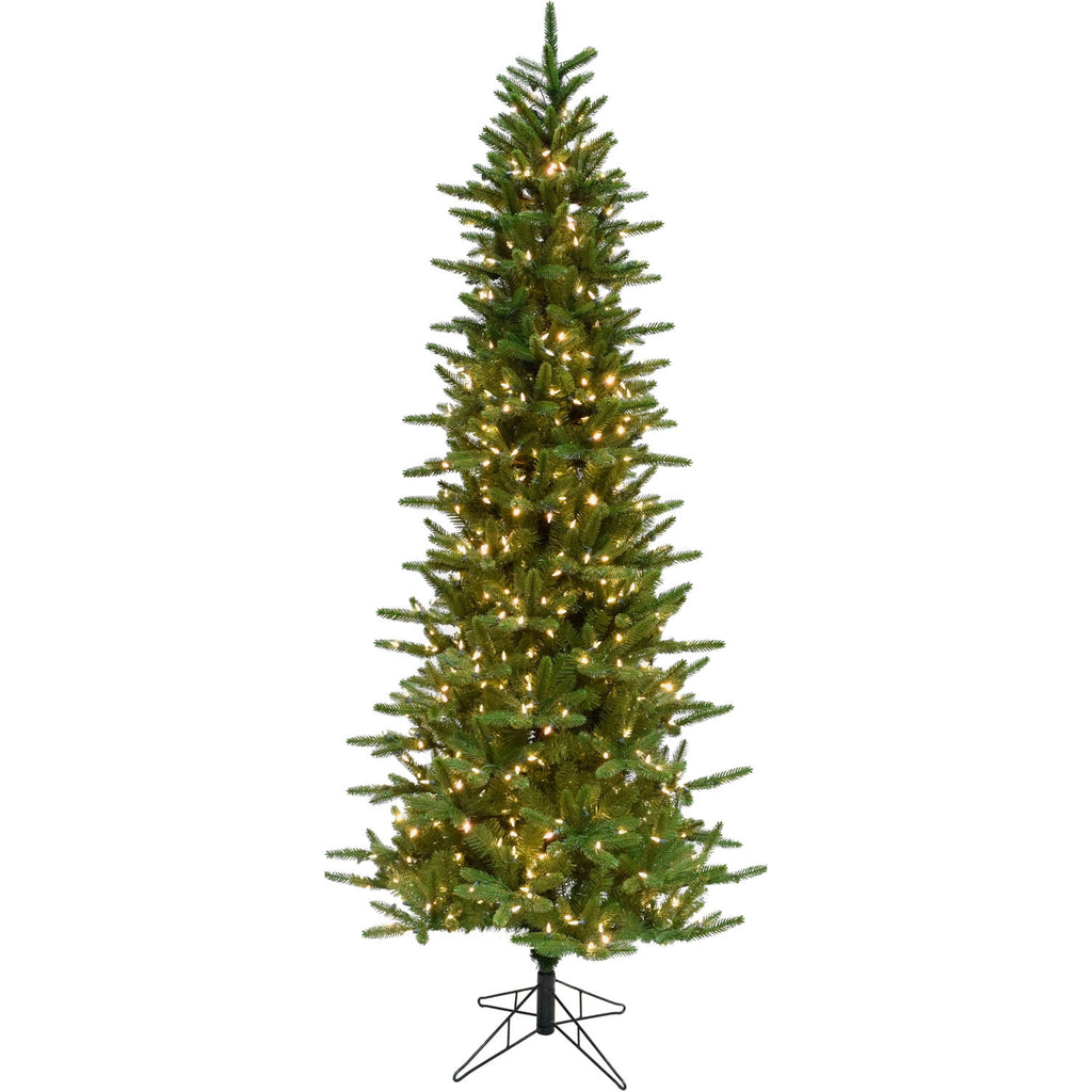 Fraser Hill Farm 6.5-Ft. Carmel Pine Slim Christmas Tree with White Incandescent Smart Lights, FFCP065-3GR