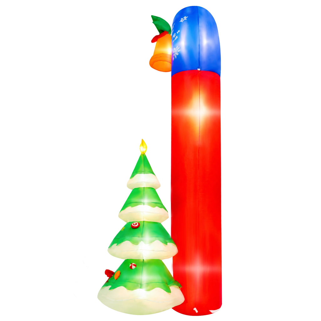 Yexmas 8FT Christmas Inflatable Archway,Christmas Blow Up Yard Decorations with Santa Claus and Snowman,Outdoor Christmas Decorations with Bow LED Lights