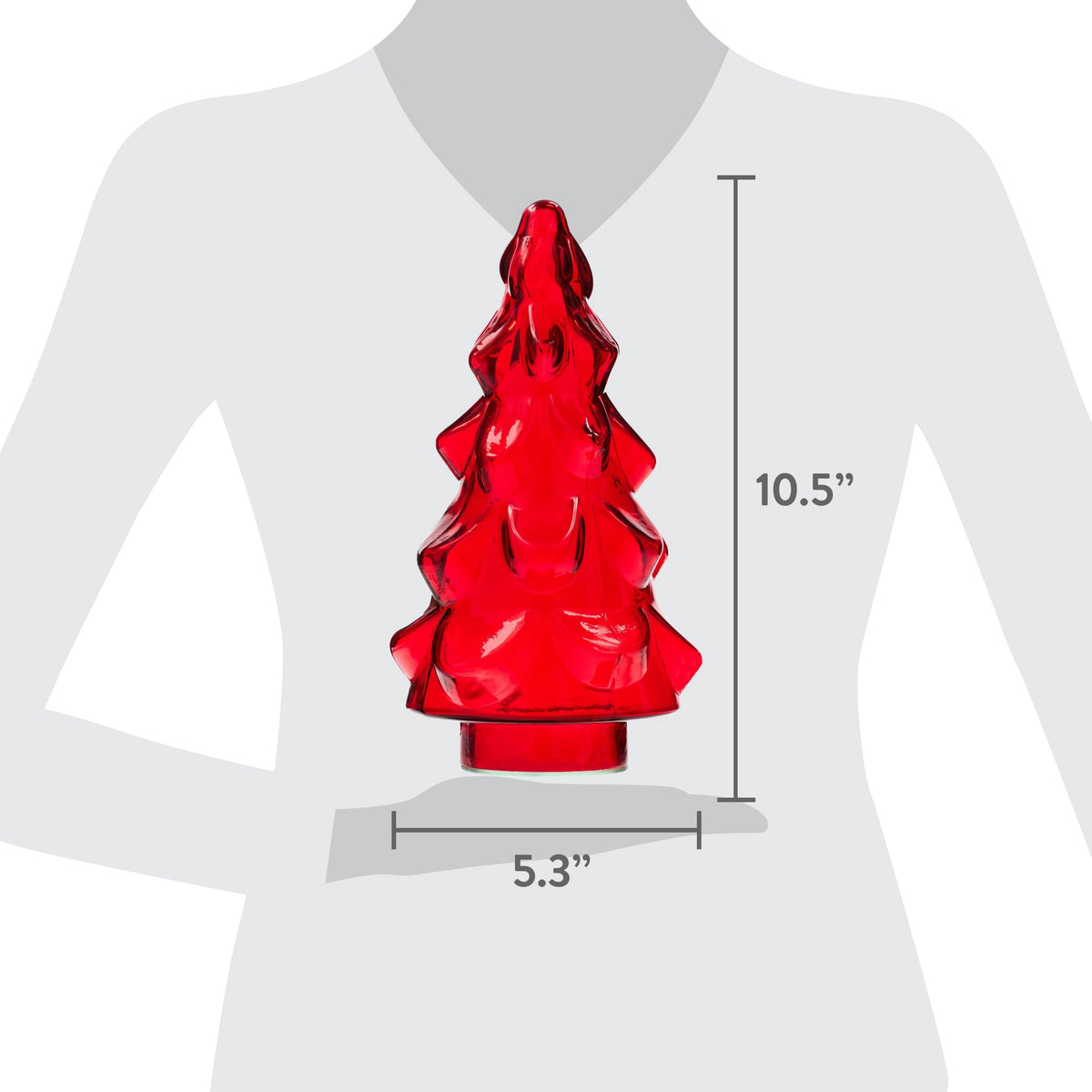 Small Glass Tree Christmas Decoration, Red, 10", by Holiday Time