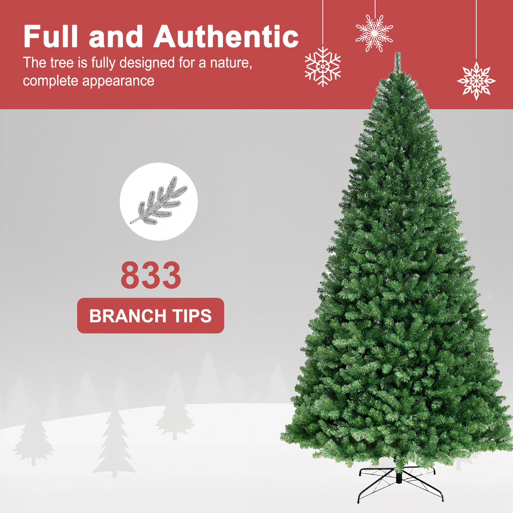 Jingle Joy 6 ft Evergrow Spruce Premium Hinged Artificial Christmas Tree, 833 Branch Tips, Unlit, Realistic Full Shape, Metal Stand Included