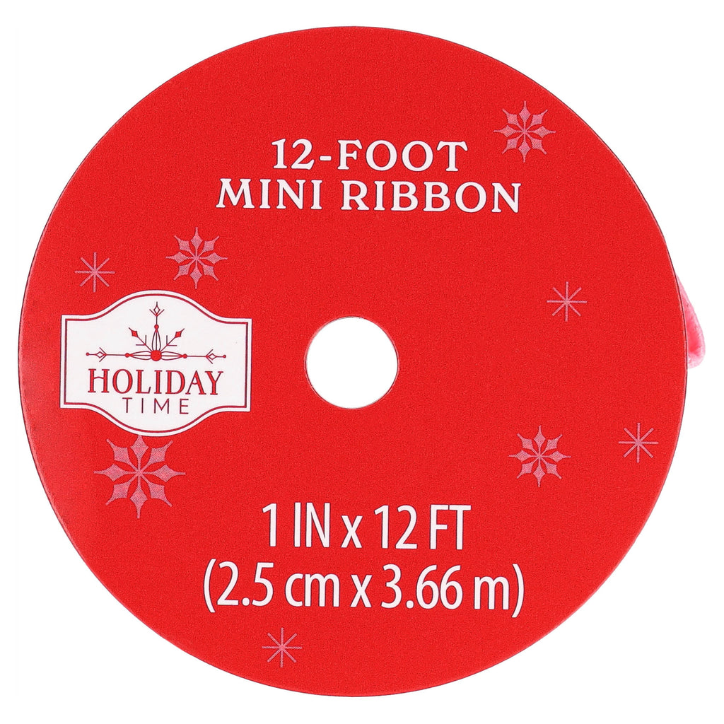 Pink Grosgrain Mini Christmas Ribbon, 1" x 12', by Holiday Time