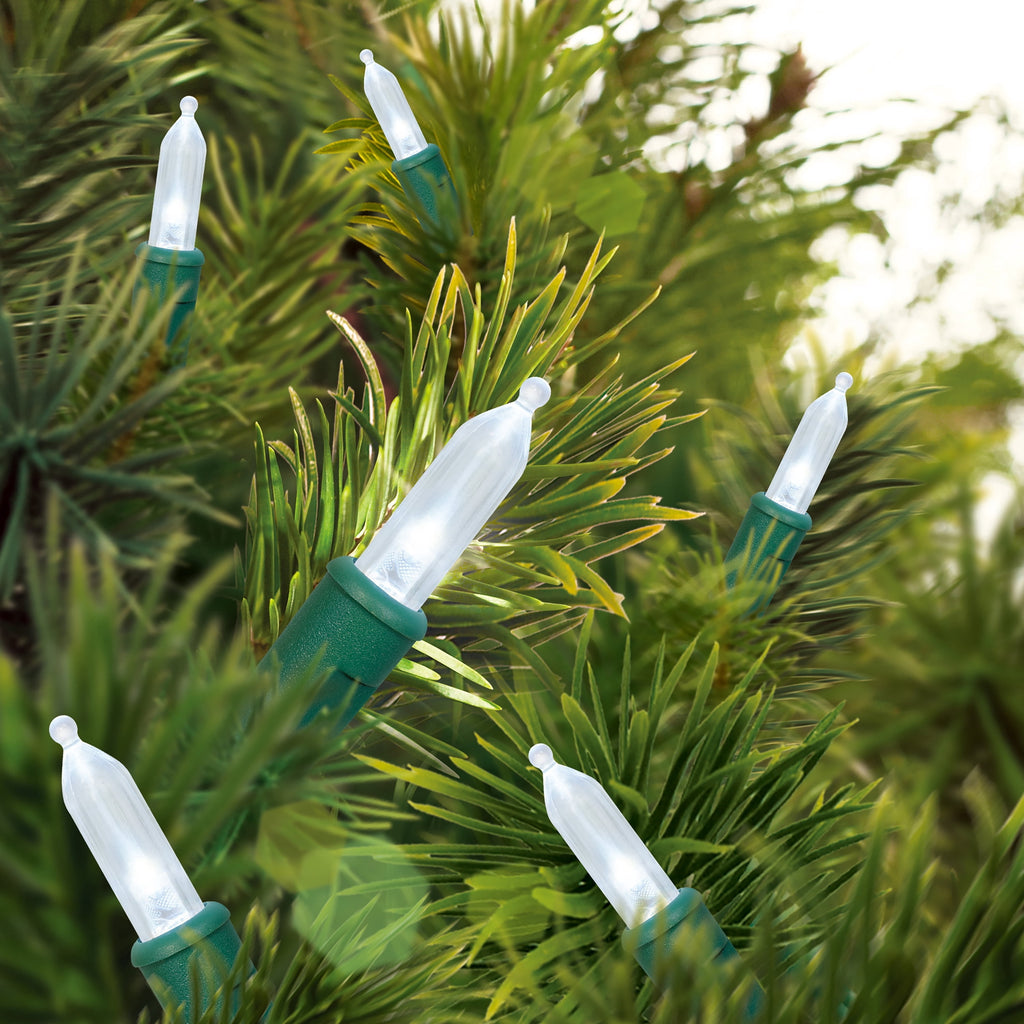 Indoor/Outdoor 100-Count LED Mini Christmas String Lights, Warm White, Green Wire, 19.5', by Holiday Time