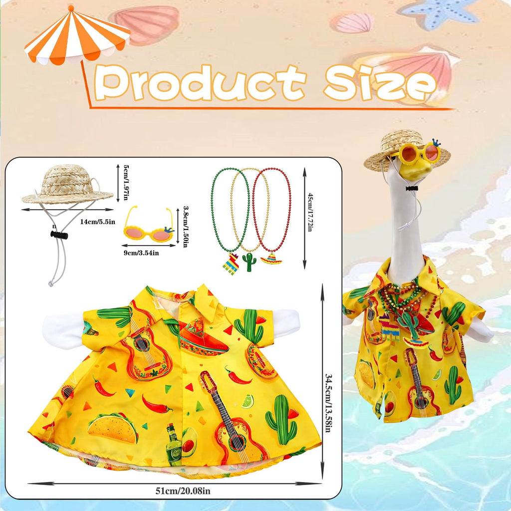 Lzobxe Porch Goose Clothes, Casual Style Lawn Yard Garden Decor for 23" High Cement or Plastic Geese, Goose Costume for All Season and Occasiona