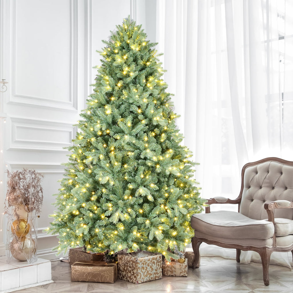 Makeatree 6FT Prelit Blue Spruce Artificial Christmas Tree w/ 500 LED Lights,1878 PE&PVC Branch Tips