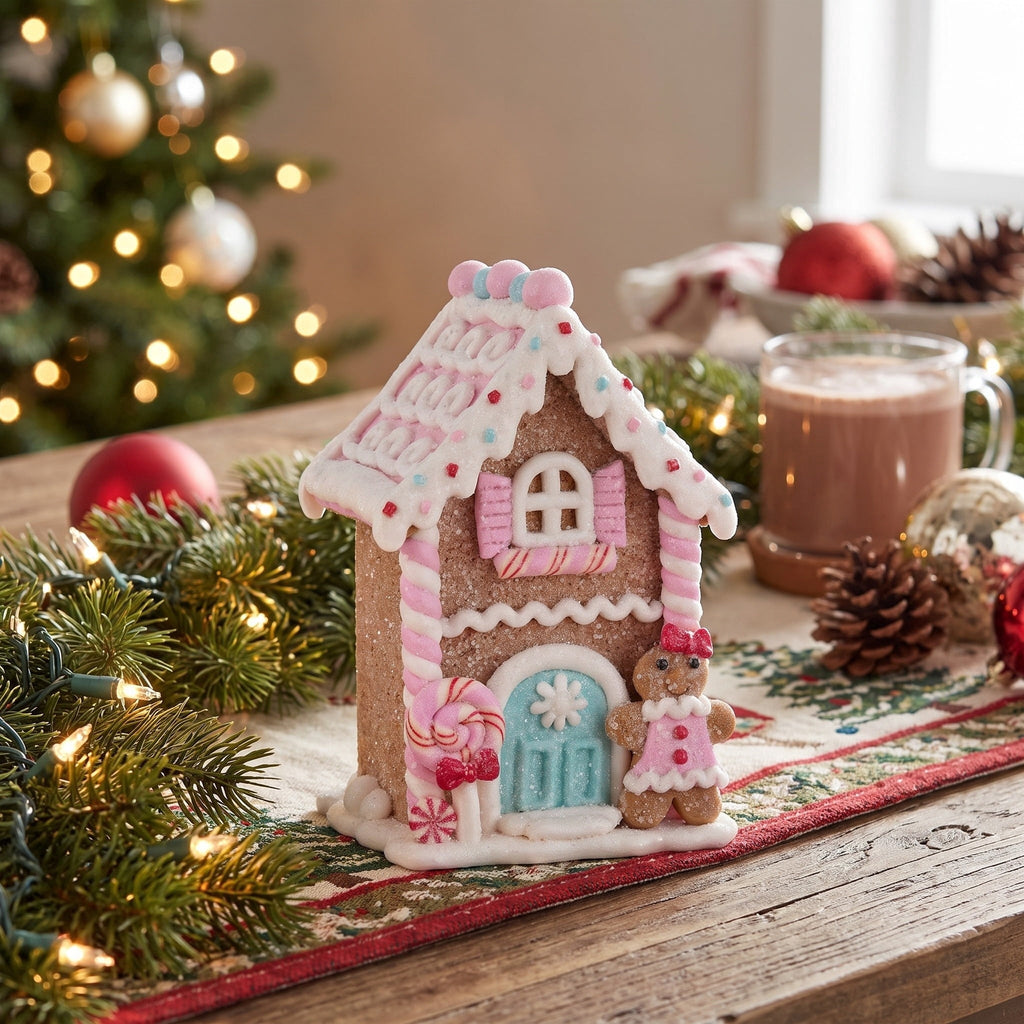 Clay Dough Gingerbread House Christmas Decoration, Multicolor, 5.3", by Holiday Time