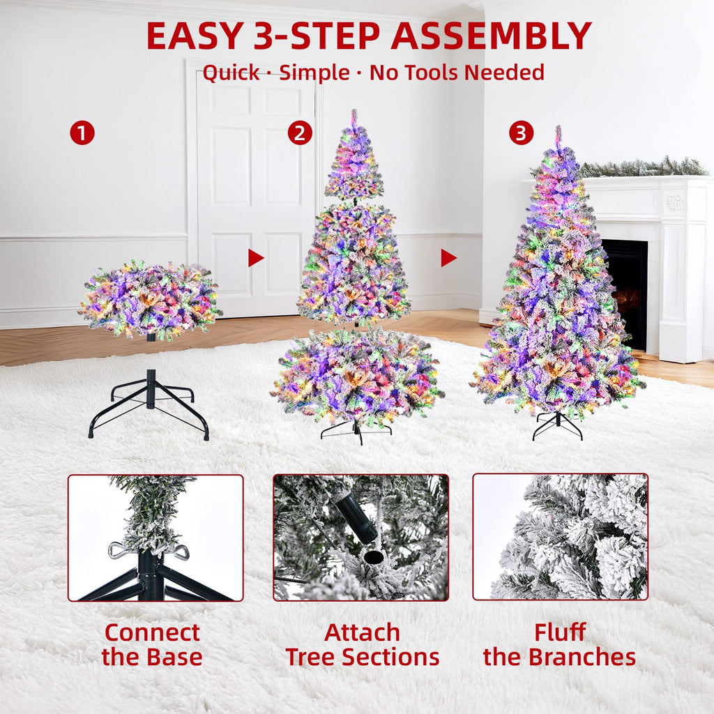 Fenbeli 6ft Artificial Christmas Tree with Metal Base, Indoor Outdoor Green