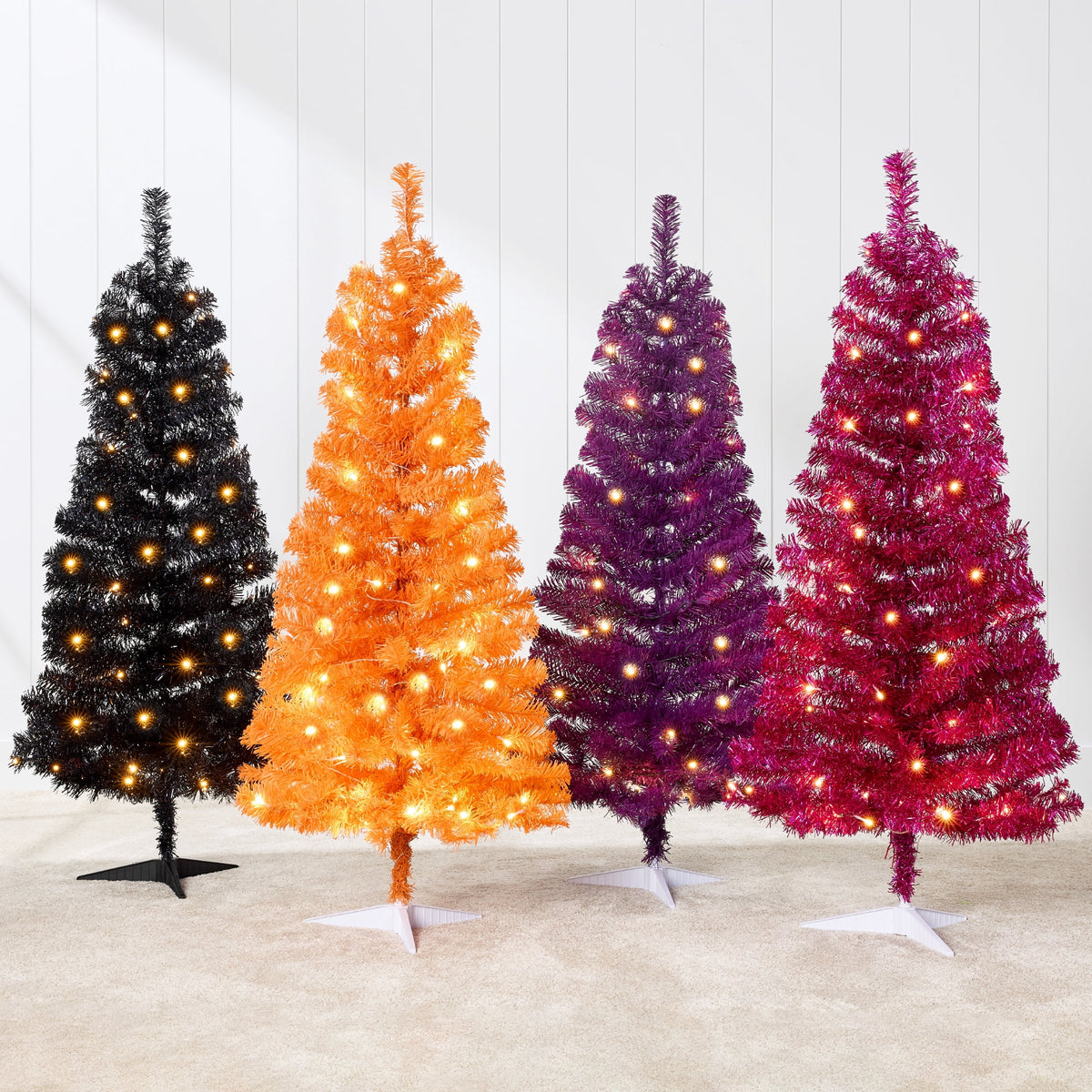 Best Choice Products 4ft Prelit Colored Christmas Tree, Artificial Tree Holiday Decor w/ 70 LED Lights - Baby Blue Tinsel