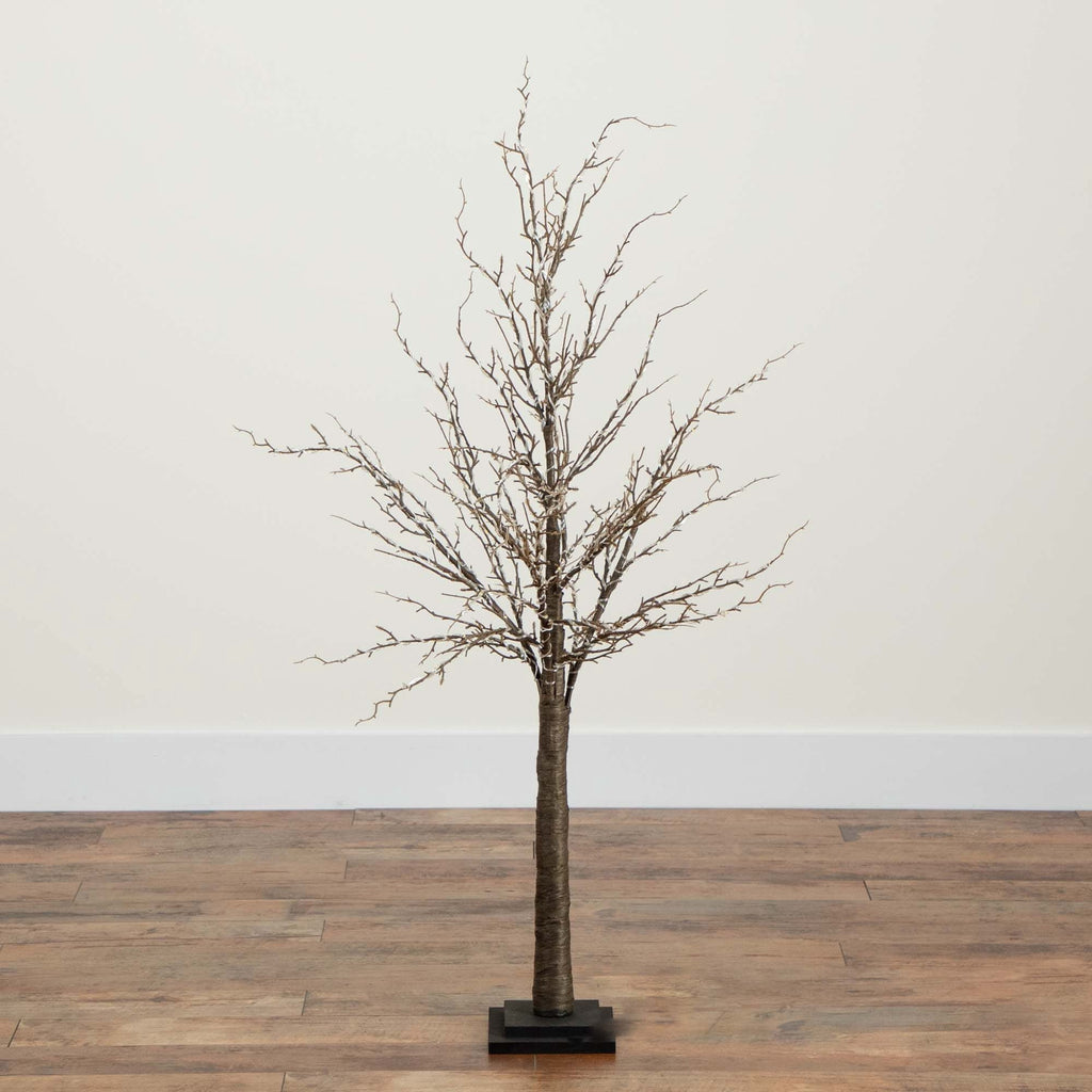 Nearly Natural Pre-Lit Brown Twig Artificial Christmas Tree - 4' - Warm White LED Lights