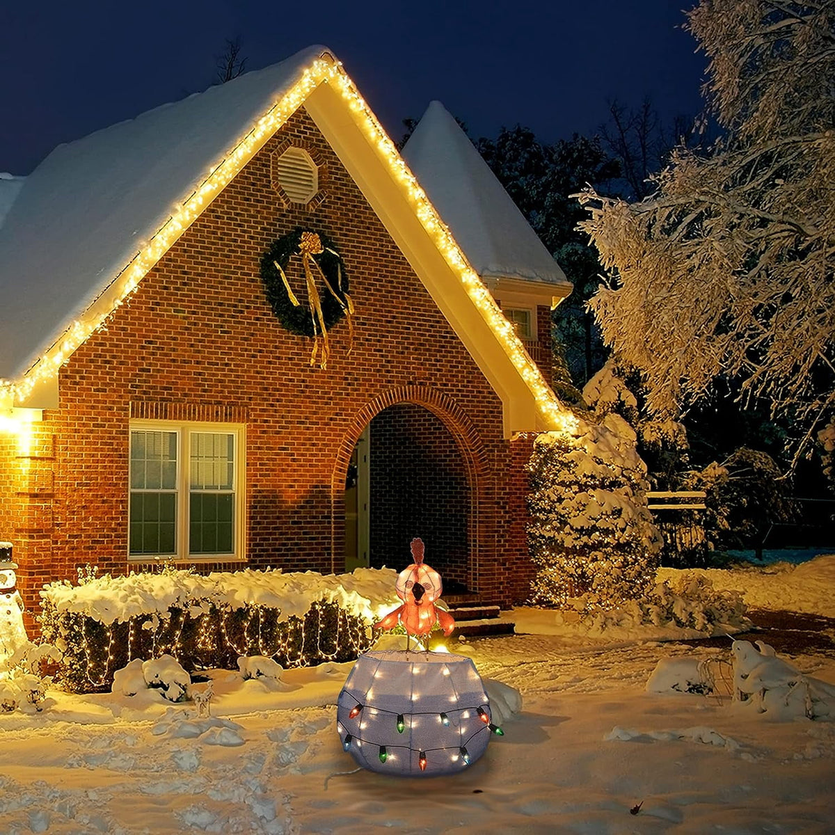 Rudolph Prelit LED Indoor/Outdoor Christmas 3D Yard Decor Sitting Clarice, with 70 White LED Lights 24"