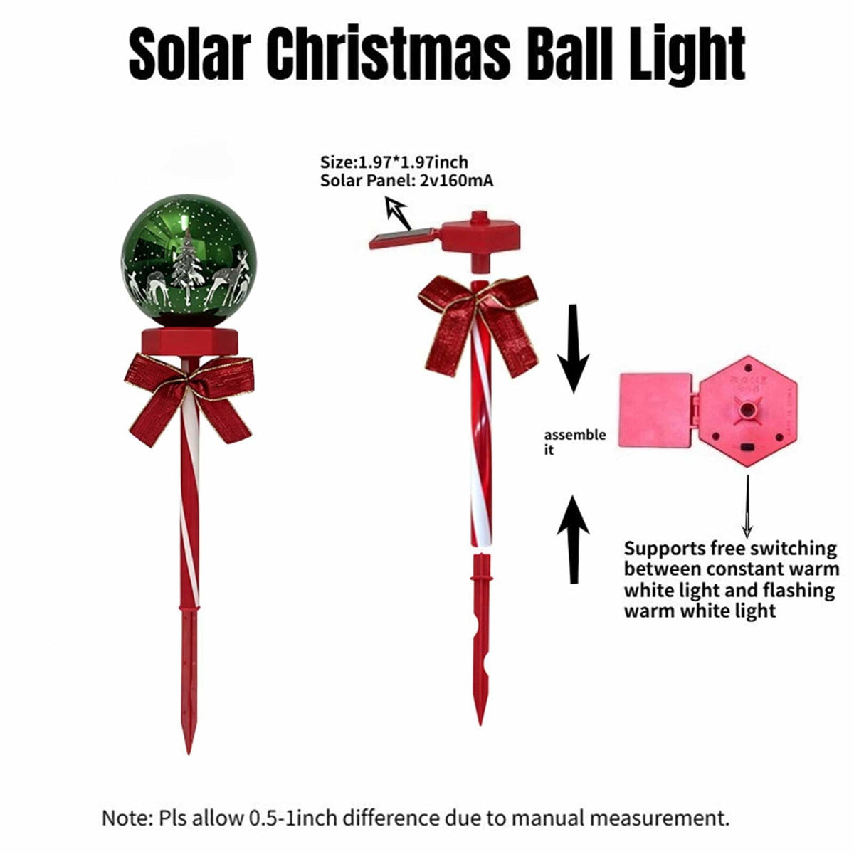 AuroraX Christmas Tree Christmas Decorations DIY 8 Lighting Modes Solar Waterproof Lighted Holiday Yard Stakes Indoor Outdoor Lights Patio Christmas Decorations