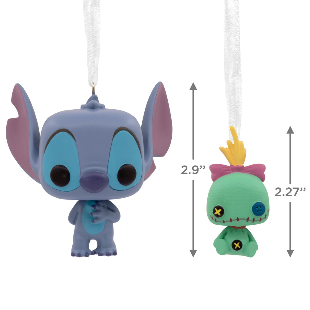 Hallmark Christmas Ornaments (Disney Stitch wth Scrump Funko POP!), 2 Count