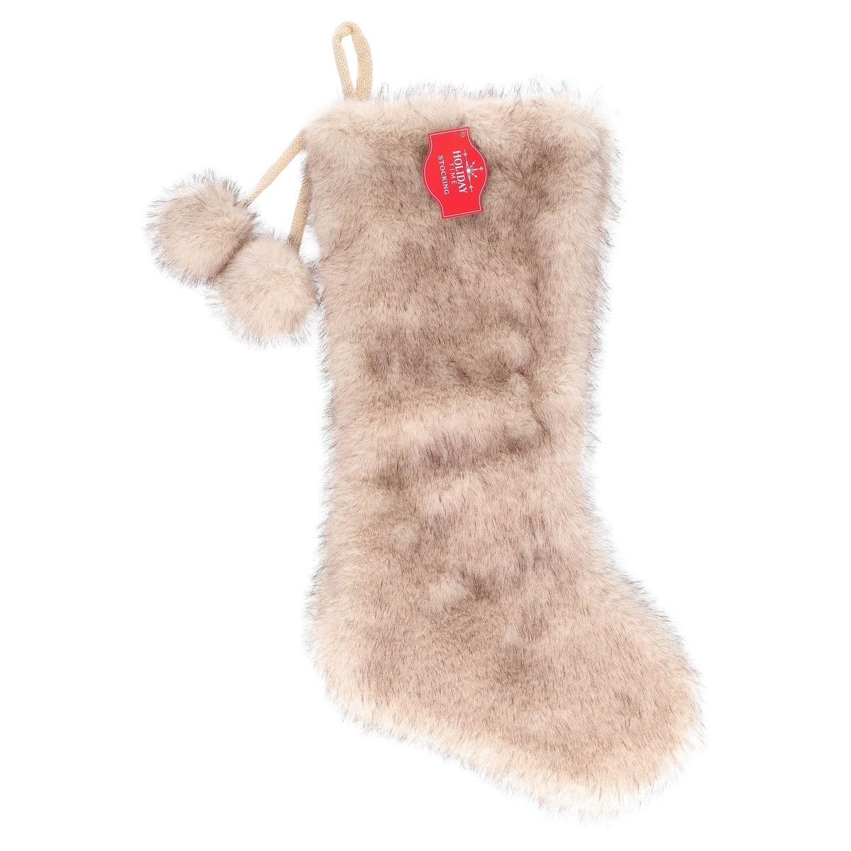 Faux Fur Christmas Stocking, Gray, 18", by Holiday Time