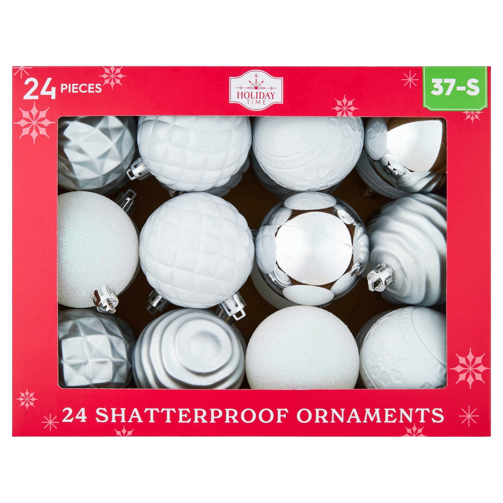 24-Count Red/Green/Gold Ball Shatterproof Christmas Ornaments, 2.8", by Holiday Time