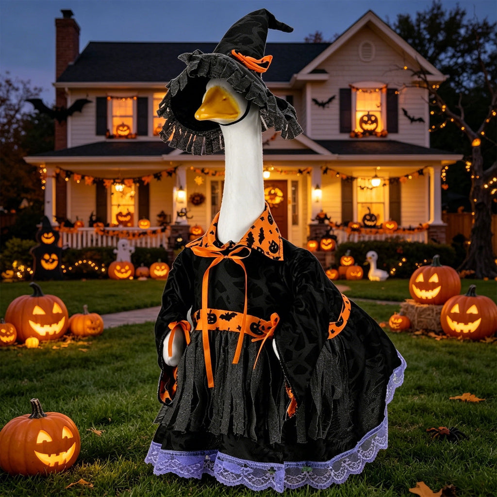 Lzobxe Porch Goose Clothes, Casual Style Lawn Yard Garden Decor for 23" High Cement or Plastic Geese, Goose Costume for All Season and Occasiona