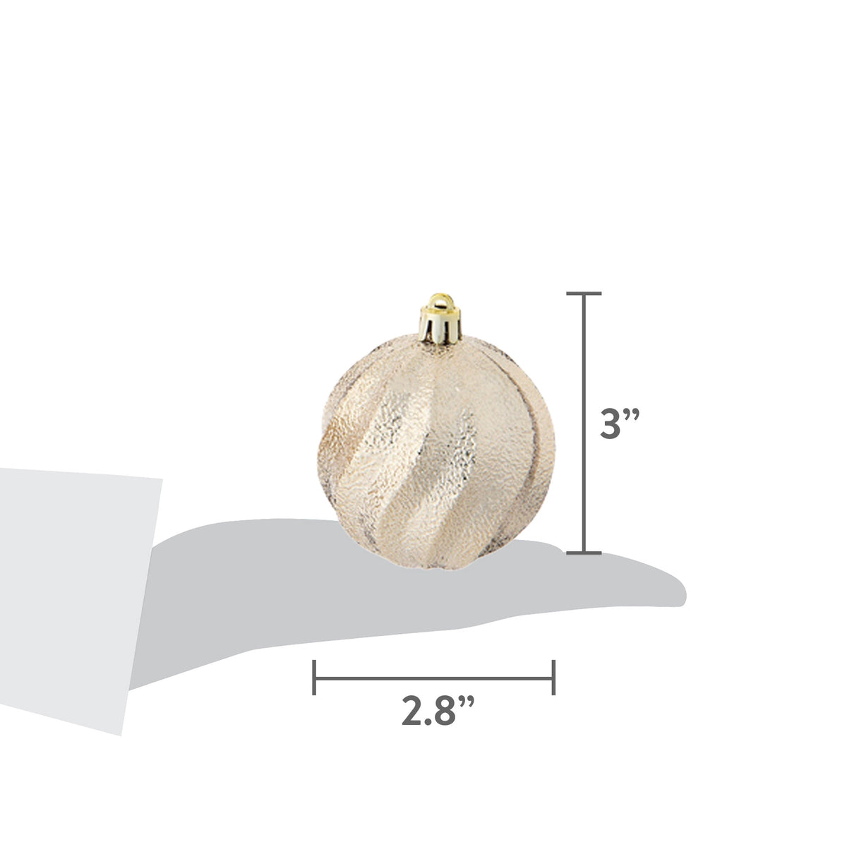 50-Count Champagne and White Ball Shatterproof Christmas Ornaments, 3", by Holiday Time