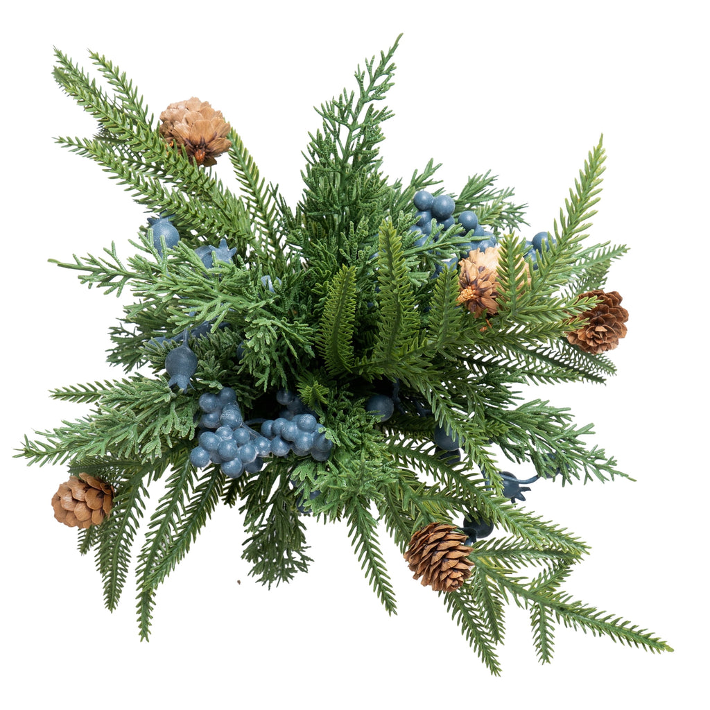 My Texas House Evergreen, Pinecone, and Berry Christmas Arrangement in Pot, Multicolor, 16"