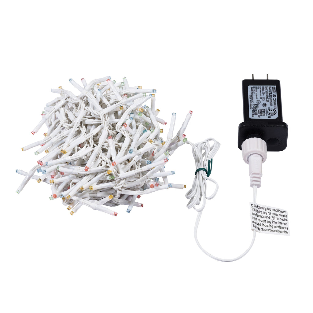 Indoor/Outdoor 200-Count LED 8-Function Micro Christmas Garland Lights, Warm White, White Wire, 9', by Holiday Time