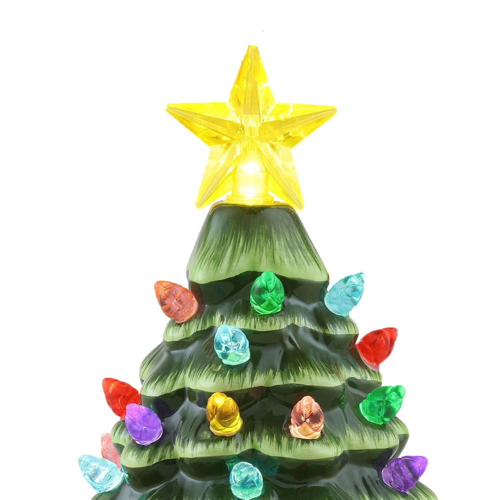Mr. Christmas Nostalgic Ceramic Tree Ornaments - Green, Set of 3