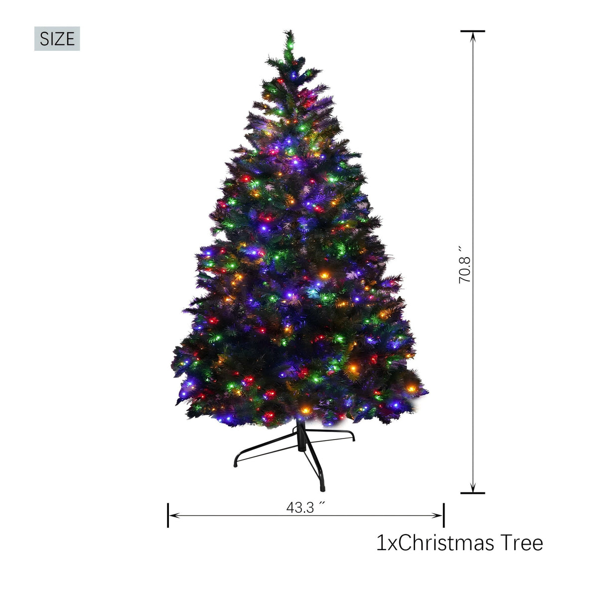 7Ft Pre-Lit Artificial Christmas Tree Premium Hinged Design with 450 LED Lights Holiday Season