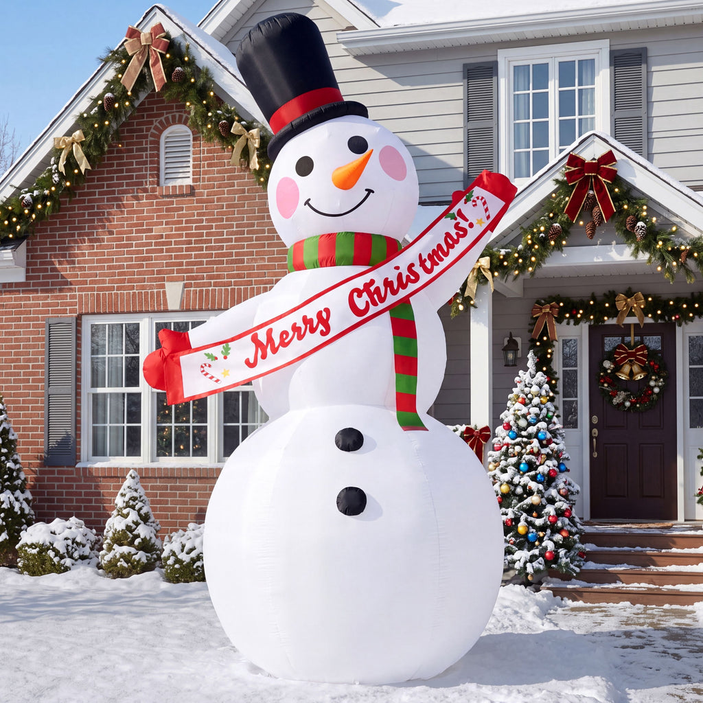 Joyfy 6 FT Christmas Inflatables Snowman Outdoor Decorations,Snowman Christmas Blow Ups Yard Christmas with Built-in LEDs for Holiday Party Garden Lawn Decor