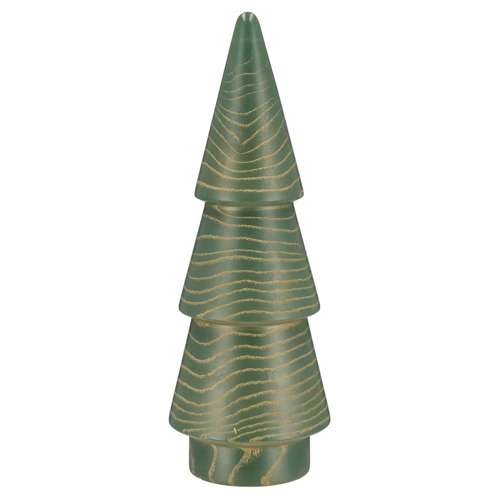 Wooden Christmas Tree Decoration, Green and Gold, 14", by Holiday Time